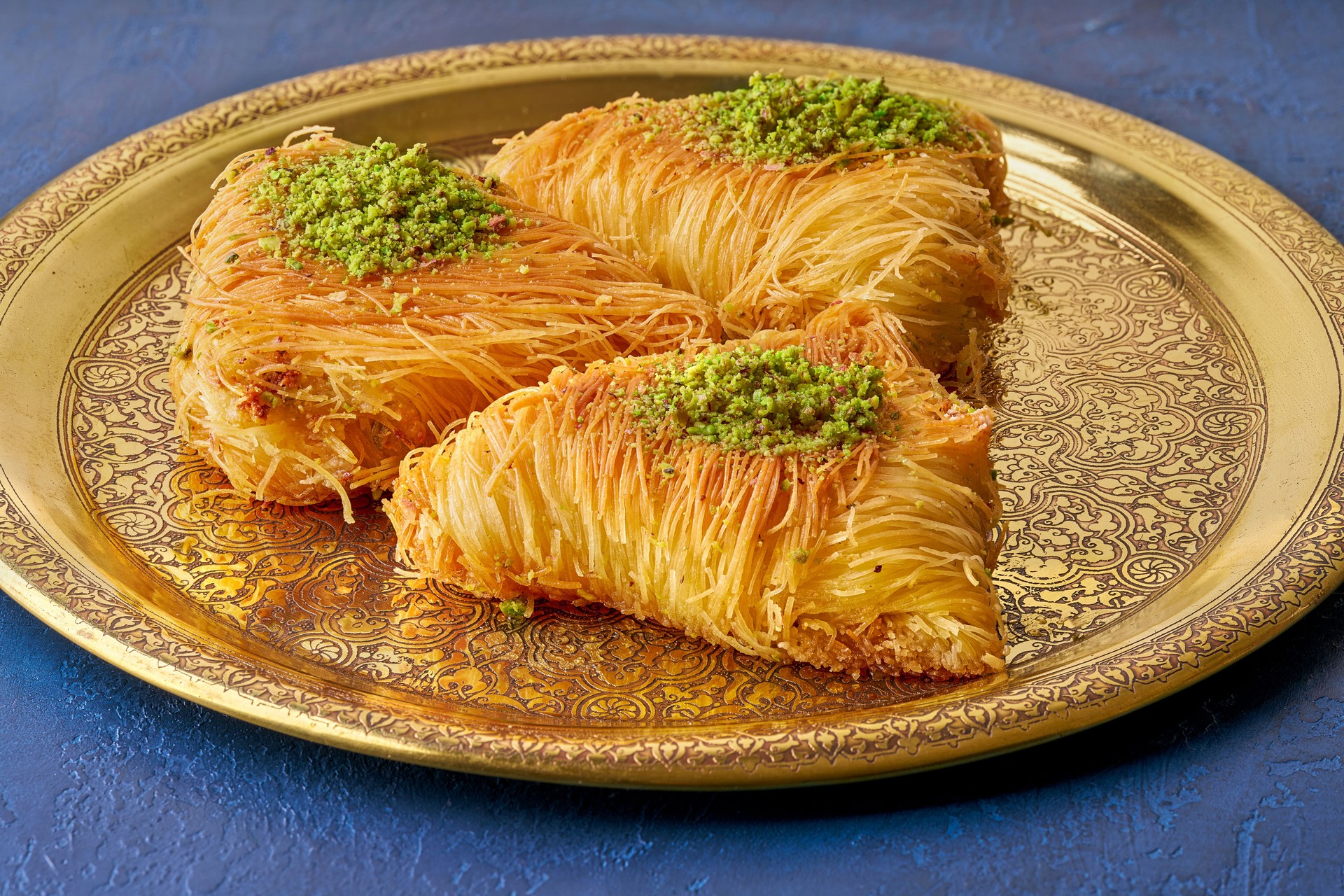 Traditional middle eastern sweets baklava, kunafah